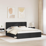 Bed Frame with Headboard Black 180 x 200 cm Solid Pine Wood 3412453