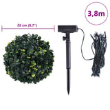 Artificial Boxwood Balls with LED Lights 2 pcs Green 22 cm 3335895