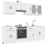 8 Piece Kitchen Cabinet Set Lucca High Gloss White Engineered Wood 3314833