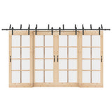 Sliding Door Hardware Kit 400 cm Steel Black 3295742