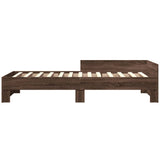 Bed Frame without Mattress Brown Oak 90x190 cm Single Engineered Wood 849592