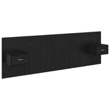 Headboard with Cabinet 3 pcs Black Oak Engineered Wood 3416194
