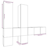7 Piece TV Cabinet Set Smoked Oak Engineered Wood 3120296