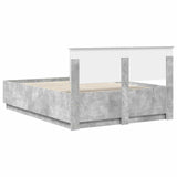 Bed Frame Concrete Grey 140 x 190 cm Engineered Wood 3408162