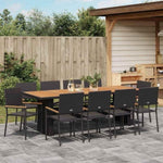 Garden Dining Set 11 pcs Black Poly rattan 3365422
