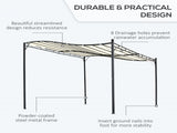 3x3 m Wall Mounted Garden Porch-Black/Cream White T3398P323853