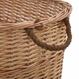 286984 Firewood Basket with Carrying Handles 88x57x34 cm Natural Willow