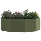 Planter Olive Green 120 x 120 x 35 cm Steel 883727