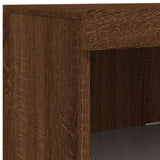 Sideboard with LED Lights Brown Oak 162x37x100 cm 3209176