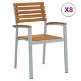 Garden Chair 8 pcs Brown 56 x 57 x 87 cm Solid Acacia Wood 3284392