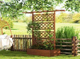 Wooden Trellis Planter Box, Raised Garden Bed to Grow Vegetables, Herbs and Flowers, Orange T3398P318844