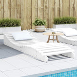 Sun Lounger White 205x70x31.5 cm Solid Wood Pine 832581