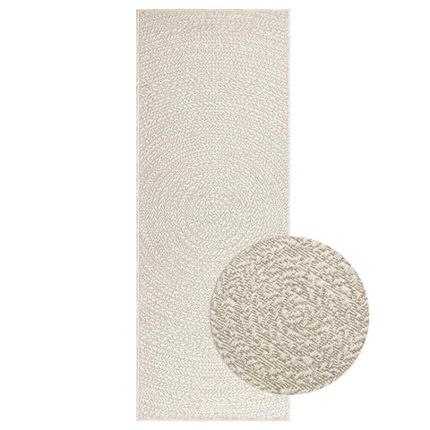 ZNTS Rug ZIZUR Cream 80x200 cm Jute Look Indoor and Outdoor 4010373