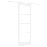 Sliding Door ORKDAL White 78 x 211 cm Solid Pine Wood and Glass 3332050