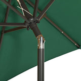 Garden Parasol with LED Lights Green 200x211 cm Aluminium 313558