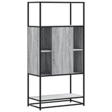 Highboard Grey Sonoma 68x35x139 cm Engineered Wood and Metal 849042