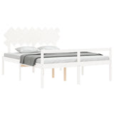 Senior Bed without Mattress White 160x200 cm Solid Wood 3195557