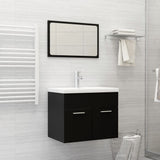 ZNTS 2 Piece Bathroom Furniture Set Black Engineered Wood 804783