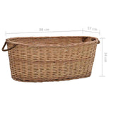 286984 Firewood Basket with Carrying Handles 88x57x34 cm Natural Willow