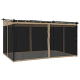 Gazebo with Mesh Walls Taupe 4x3 m Steel 4003913