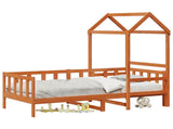 Day Bed Set 2 pcs Wax Brown Solid Pine Wood 3422768
