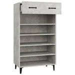 Shoe Cabinet Concrete Grey 60x35x105 cm Engineered Wood 812793