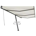 Freestanding Manual Retractable Awning 600x300 cm Cream 3069797