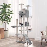 Cat Tree with Sisal Scratching Posts Light Grey 191 cm 171595