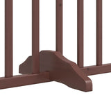 Dog Gate with Door Foldable 6 Panels Brown 480 cm Poplar Wood 3155637