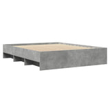 Bed Frame Concrete grey Engineered wood, Plywood Double Bed Frame 3295642