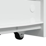Narrow Bathroom Cupboard with Wheels White Engineered Wood 855295