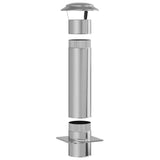 Chimney Extension Silver 25 x 25 x 82 cm Stainless Steel 42008448