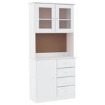 Highboard ALTA White 77x35x165 cm Solid Wood Pine 3187772