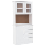Highboard ALTA White 77x35x165 cm Solid Wood Pine 3187772