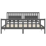 Bed Frame without Mattress Grey 200x200 cm Solid Wood Pine 3192448