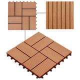 22 pcs Decking Tiles 30x30 cm 2 sqm WPC Teak Colour 277809