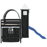 Kids' Loft Bed with Tower without Mattress White&Black 80x200cm 3207096
