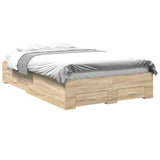 Bed Frame with Drawer Brown 120 x 200 cm Engineered Wood 3345114