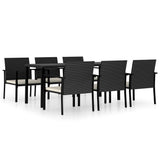 Outdoor Dining Set Black and Cream 3100411
