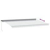 Manual Retractable Awning with LEDs Anthracite&White 600x350 cm 3215821