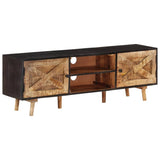 TV Cabinet 140x30x46 cm Rough Mango Wood and Solid Acacia Wood 338420