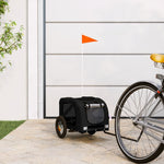 ZNTS Pet Bike Trailer Black Oxford Fabric and Iron 93870