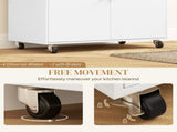 Rolling Kitchen Island with Drop Leaf, Kitchen Storage Cart with Drawer, Spice Rack and Towel Rack, T3398P378828