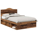 Bed Frame with Headboard Old Wood 120 x 200 cm Solid Pine Wood 3413333