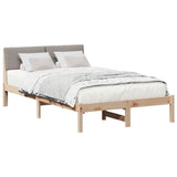 Bed frame Brown and taupe 120 x 200 cm Solid pine wood 878542