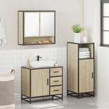 3 Piece Bathroom Furniture Set Sonoma Oak Engineered Wood 3300986
