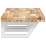 Basin Shelf Wall Mounted Steel and Solid Wood Acacia 3302706