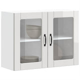 Kitchen Wall Cabinet with Glass Door Lucca High Gloss White Engineered Wood 853849