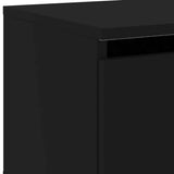 Wall-mounted Bedside Cabinet with LED Lights Black 836828