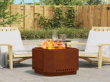 Smokeless Fire Pit Brown 58 x 58 x 51 cm Weathering Steel 858975